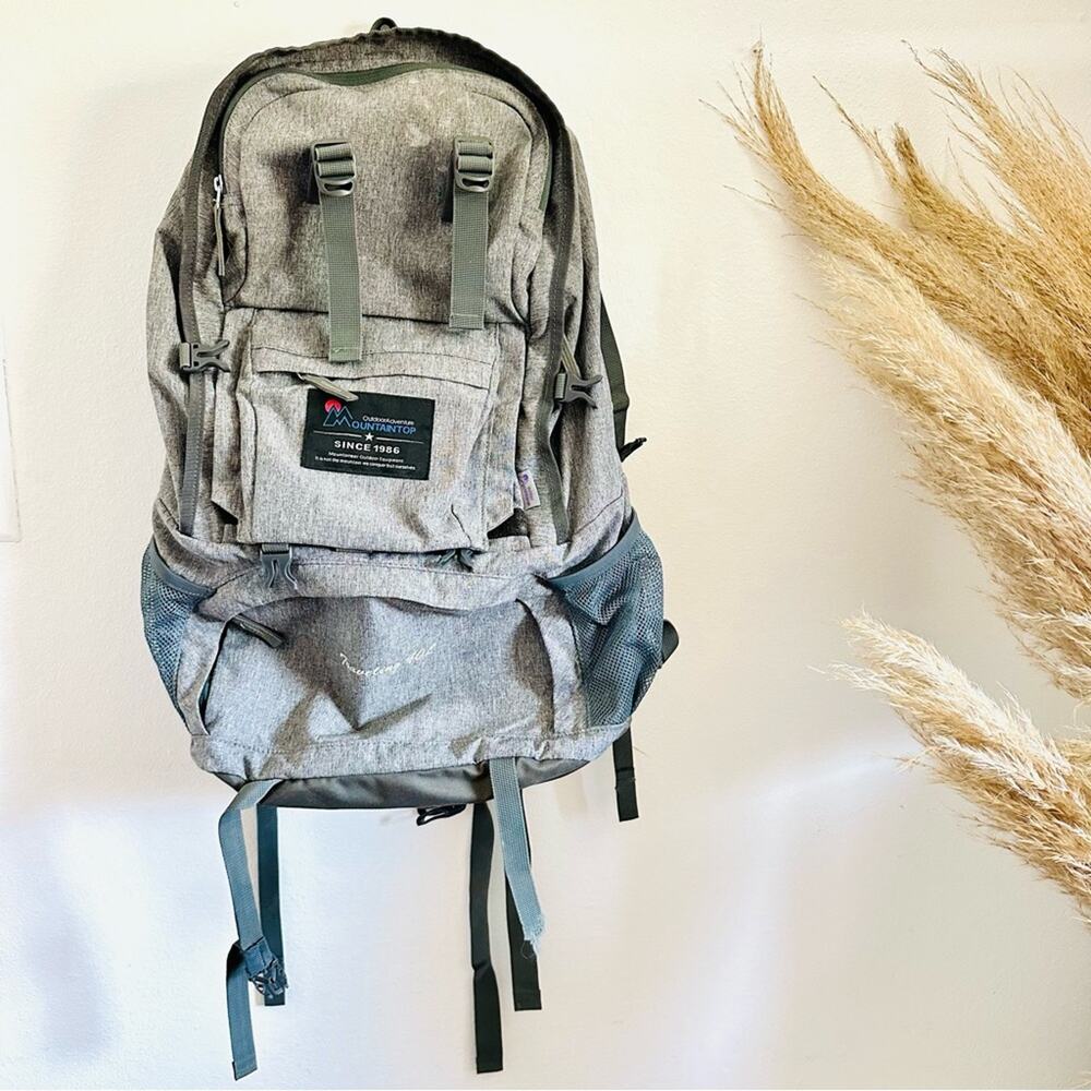 MOUNTAINTOP Silver Grey Hiking Camping Travel Outdoors Backpack Bag Pack Pocket